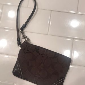 Brown coach wristlet